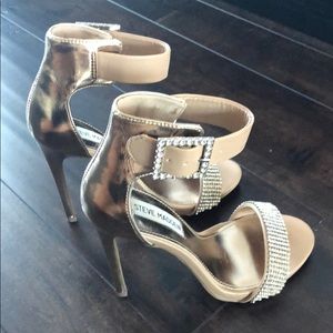 Nude and rose gold heels